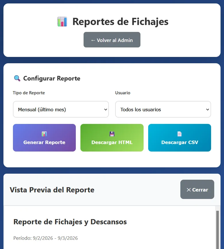 Reportes CSV